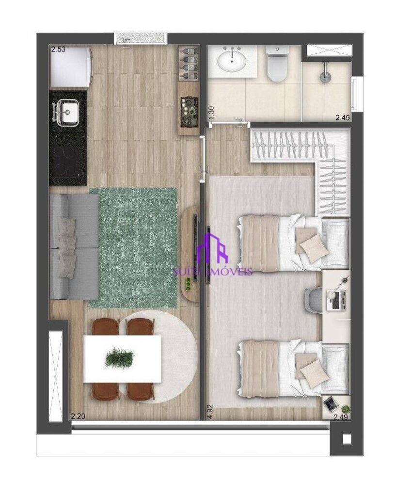 Kitnet-Studio, 25 m² - Foto 13