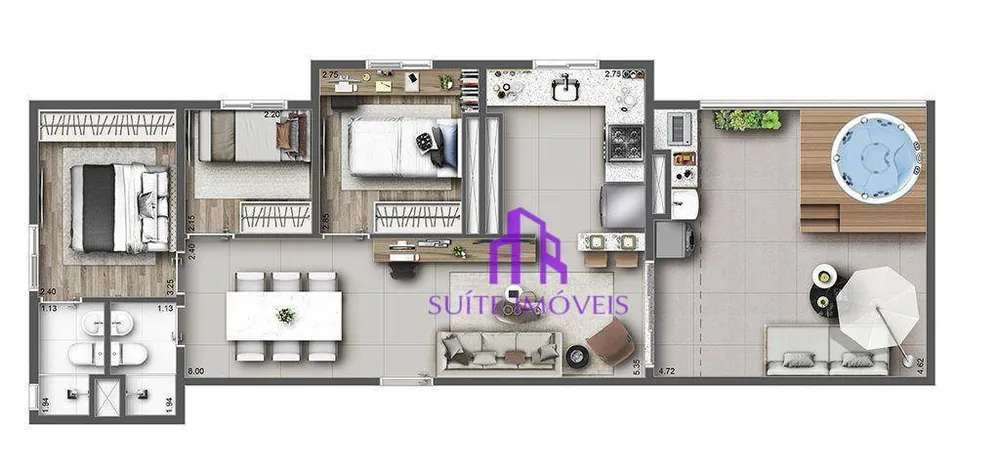 Cobertura, 3 quartos, 81 m² - Foto 2