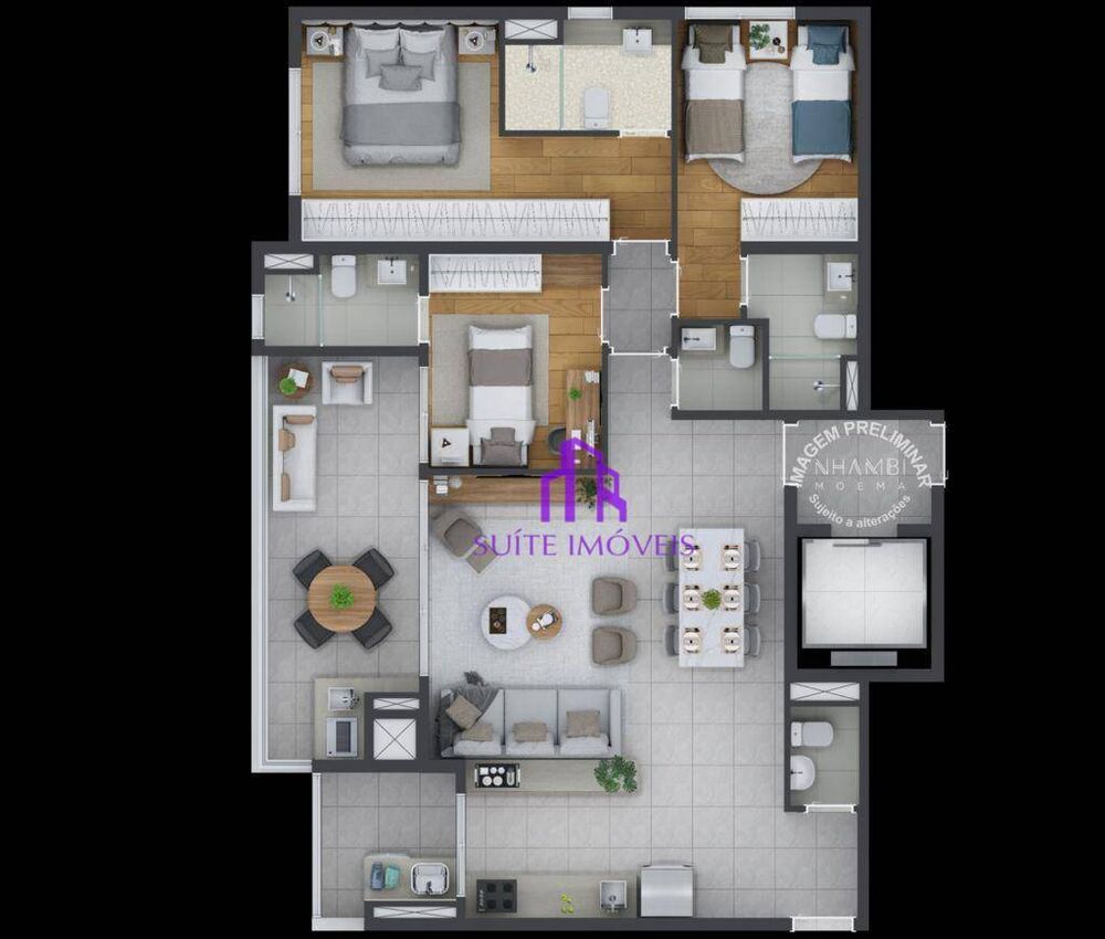 Apartamento, 3 quartos, 111 m² - Foto 1