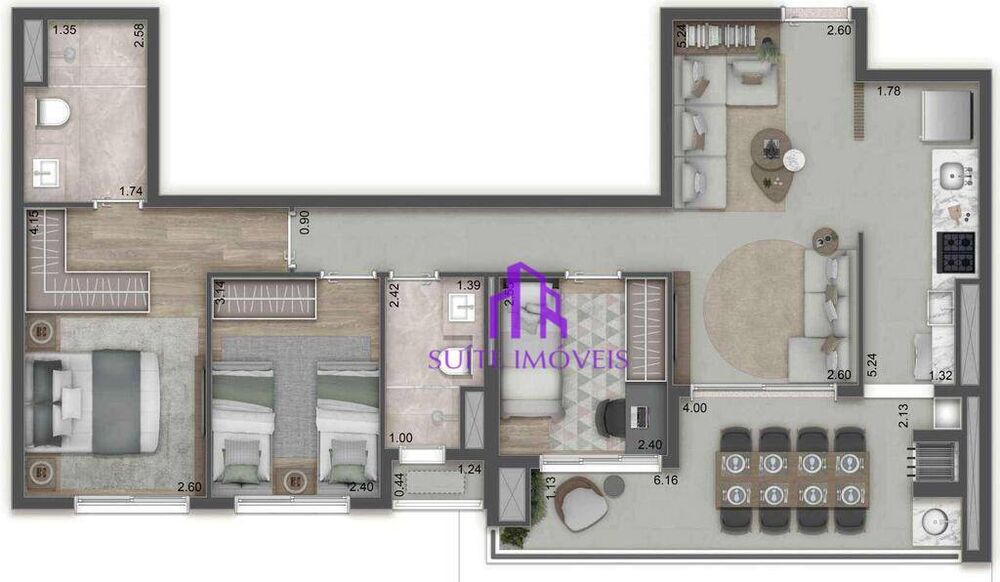 Apartamento, 3 quartos, 110 m² - Foto 1