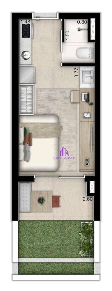 Kitnet-Studio, 19 m² - Foto 1