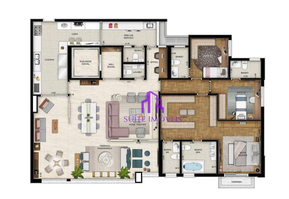 Apartamento, 4 quartos, 252 m² - Foto 2