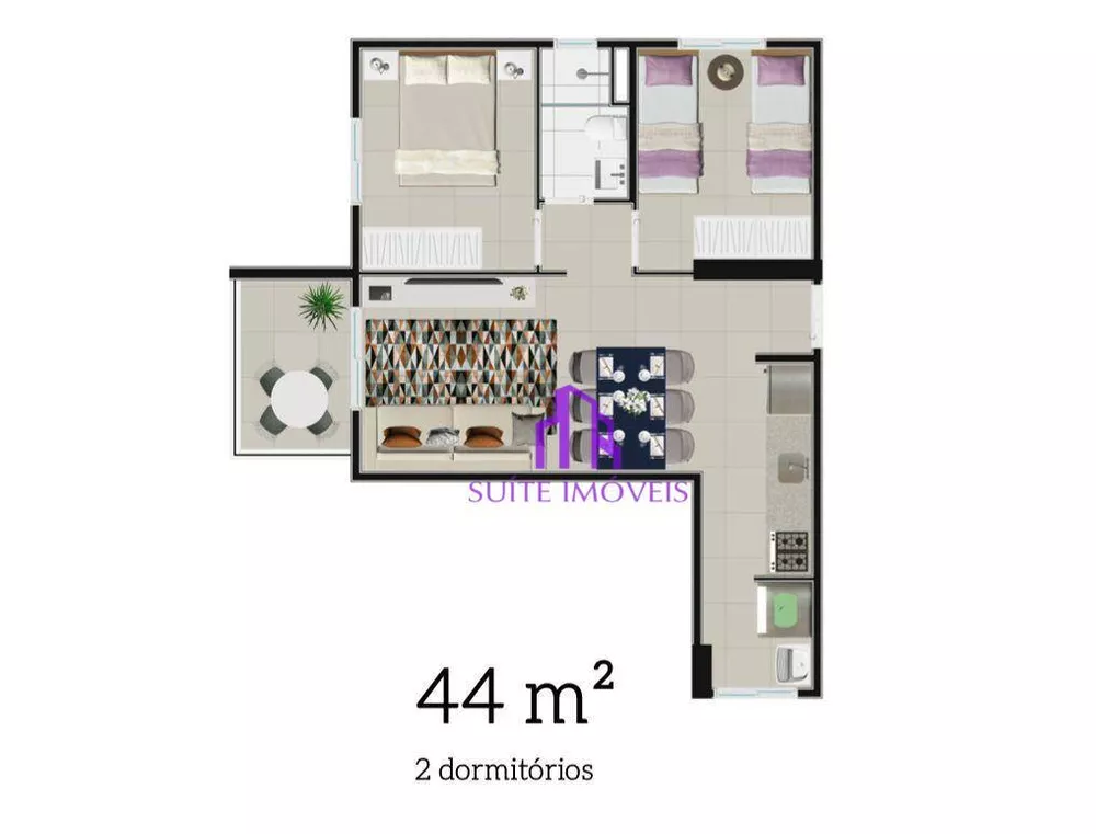 Apartamento à venda com 2 quartos, 51m² - Foto 4