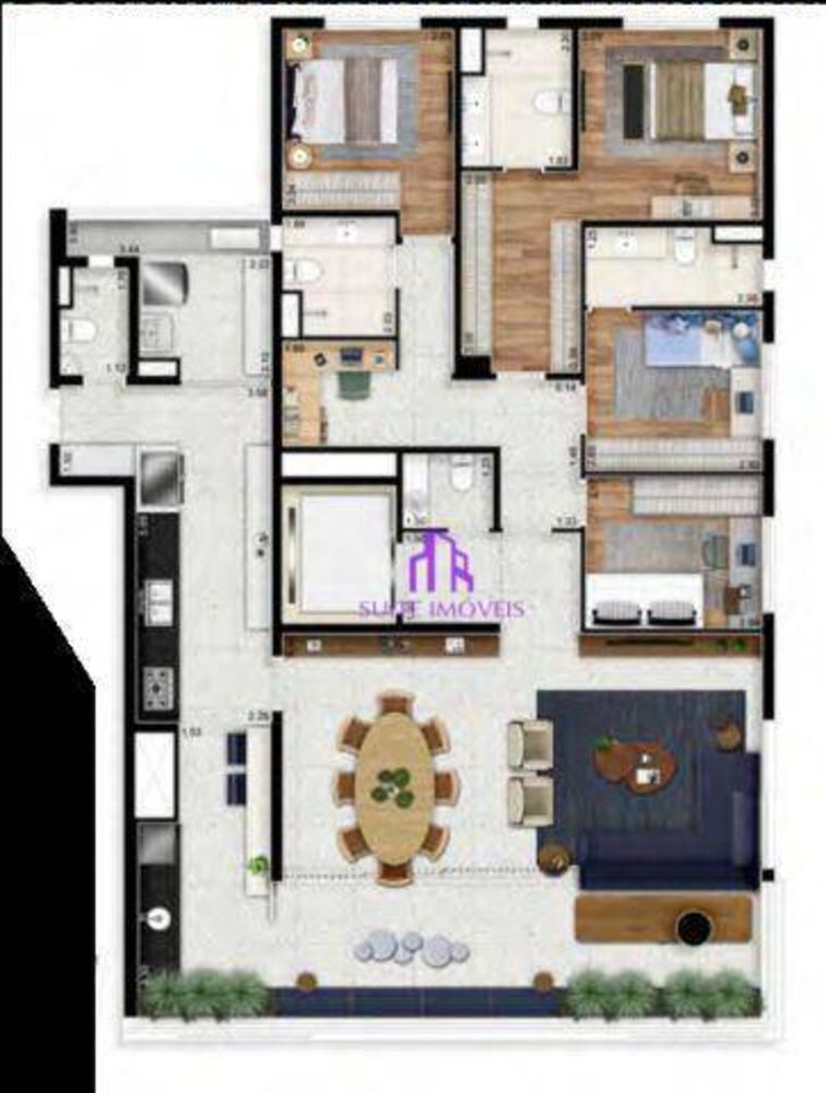 Apartamento, 3 quartos, 184 m² - Foto 2