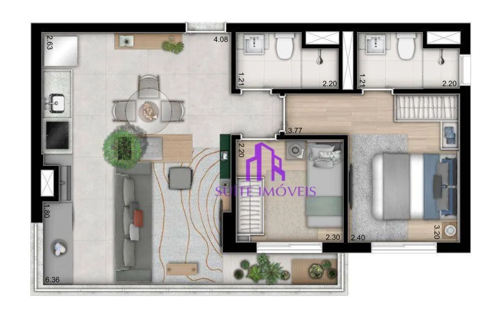 Apartamento, 2 quartos, 62 m² - Foto 1