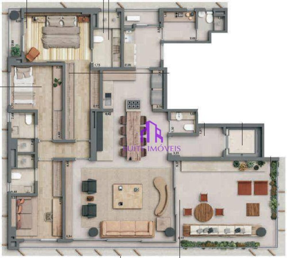 Apartamento, 3 quartos, 209 m² - Foto 2