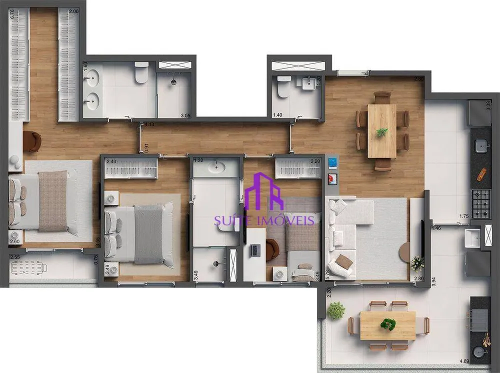 Apartamento, 3 quartos, 97 m² - Foto 3