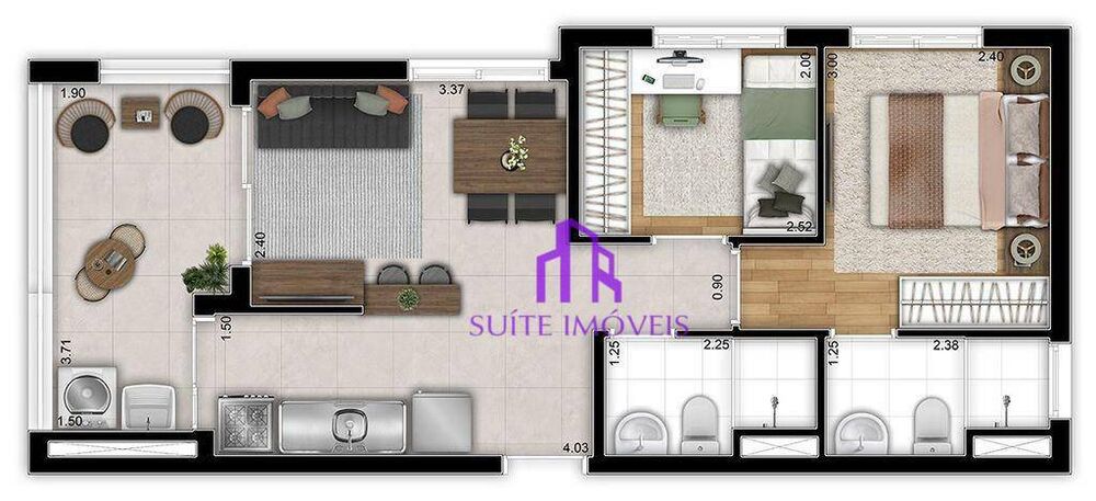 Apartamento, 2 quartos, 38 m² - Foto 2