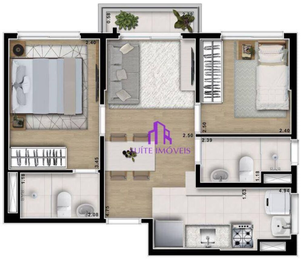 Apartamento, 2 quartos, 41 m² - Foto 3