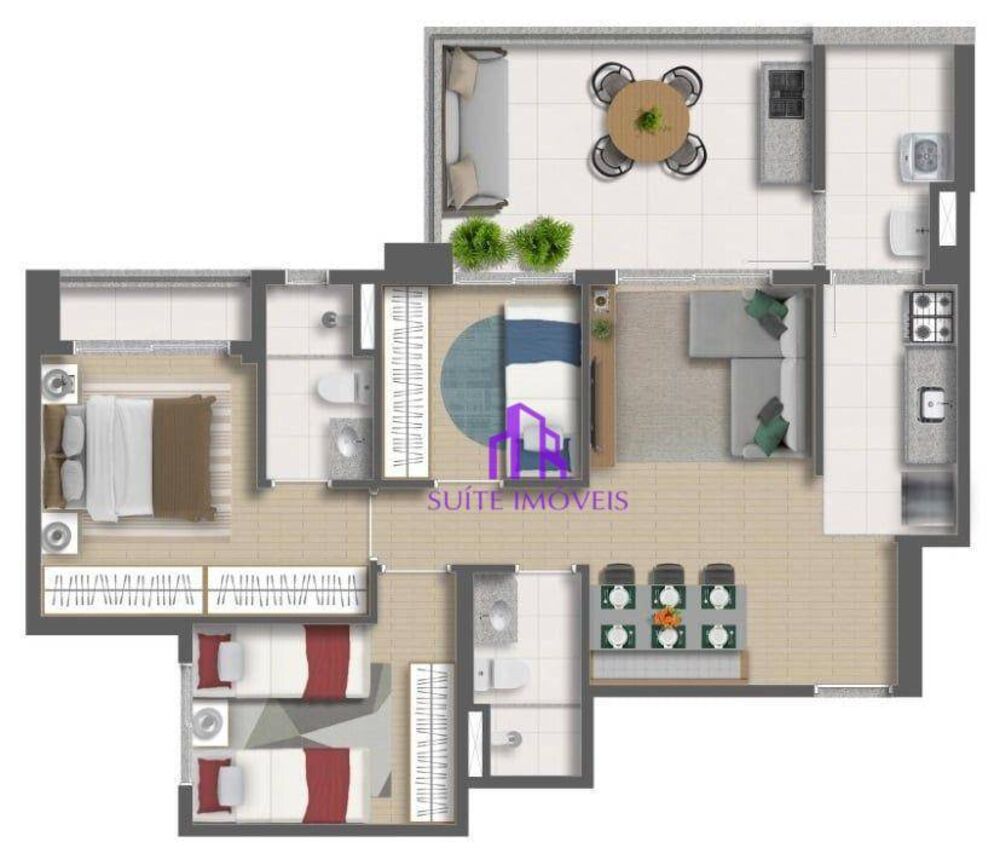 Apartamento, 2 quartos, 57 m² - Foto 3