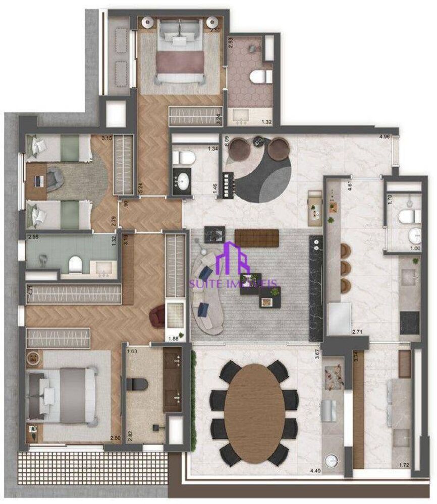 Apartamento, 3 quartos, 132 m² - Foto 3
