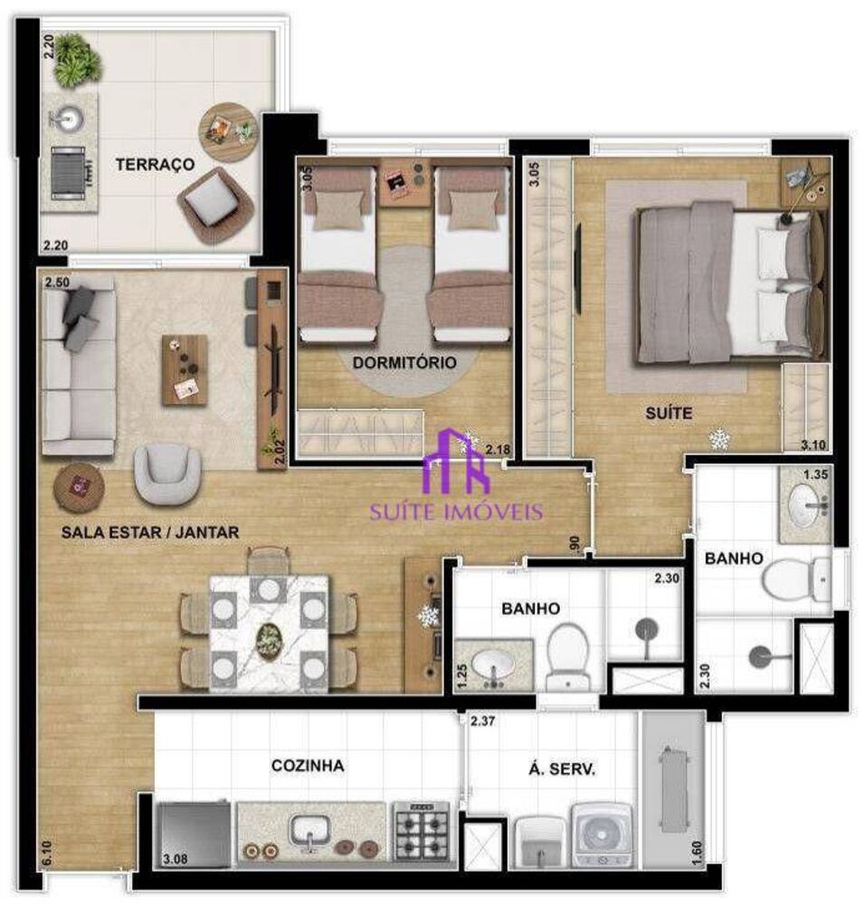 Apartamento, 2 quartos, 63 m² - Foto 1