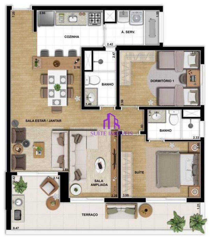 Apartamento, 2 quartos, 63 m² - Foto 2