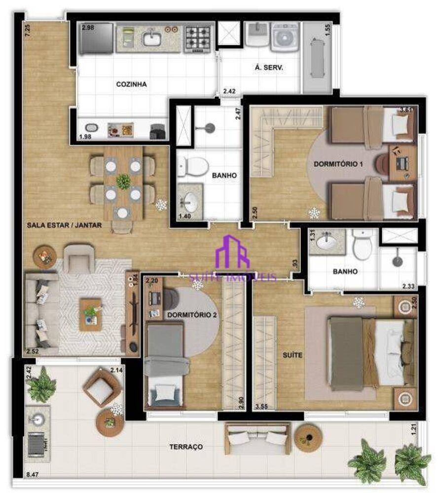 Apartamento, 2 quartos, 63 m² - Foto 3