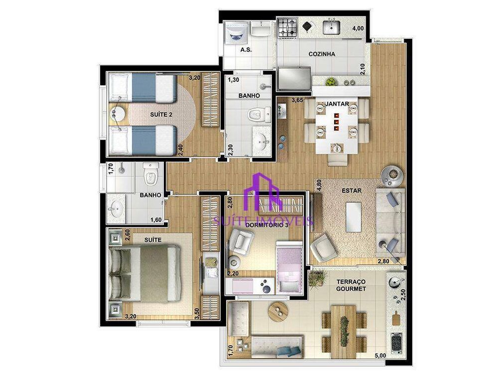 Cobertura, 3 quartos, 152 m² - Foto 2