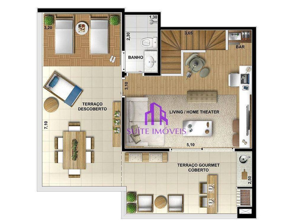Cobertura, 3 quartos, 152 m² - Foto 3