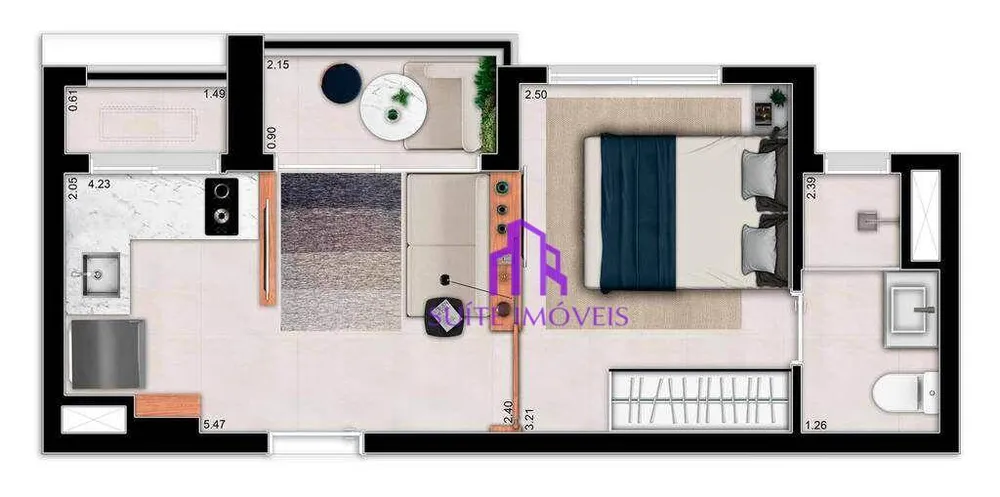 Kitnet-Studio, 24 m² - Foto 1