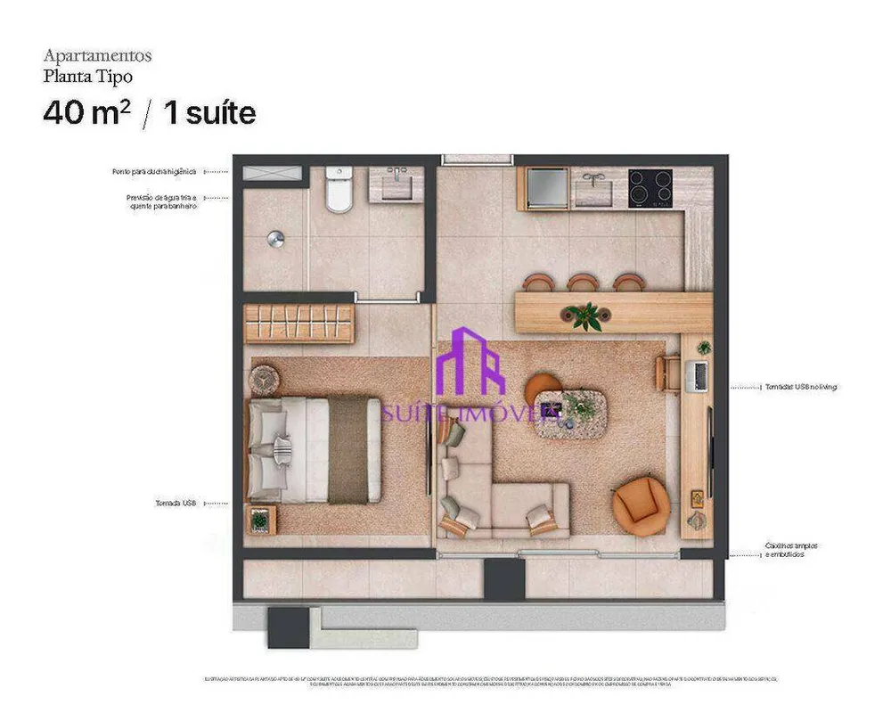 Kitnet-Studio, 49 m² - Foto 1