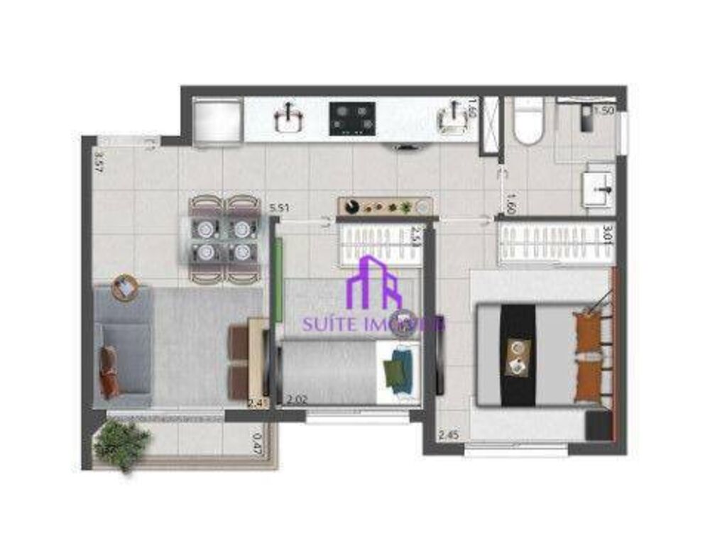 Apartamento, 2 quartos, 41 m² - Foto 1