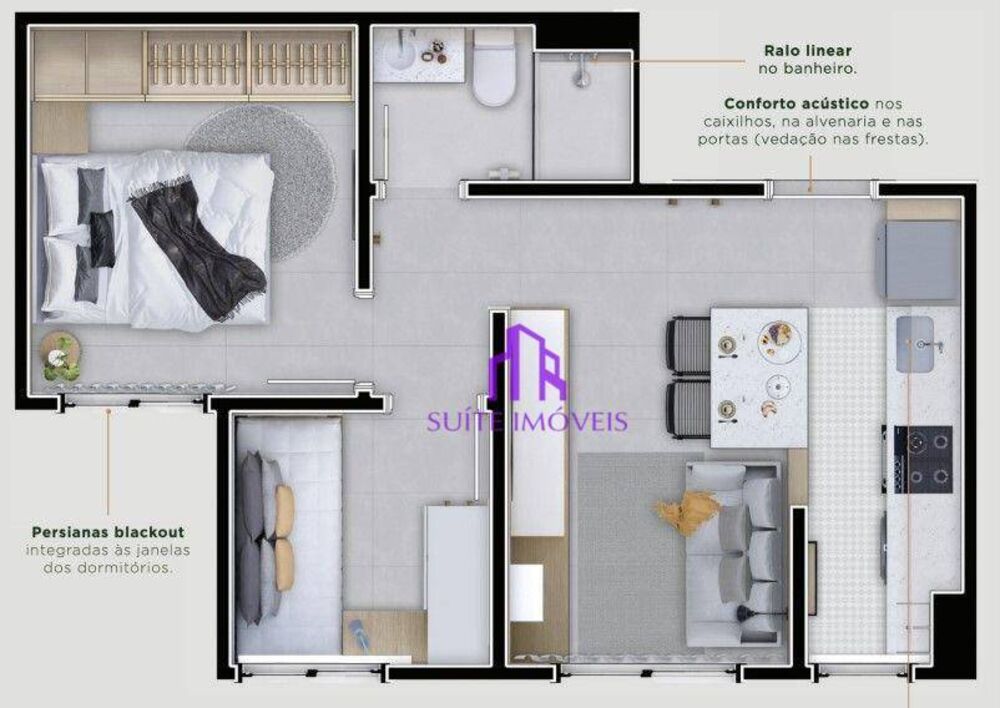 Apartamento, 2 quartos, 35 m² - Foto 1