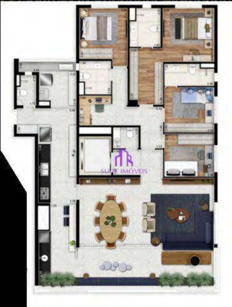 Apartamento, 3 quartos, 140 m² - Foto 2