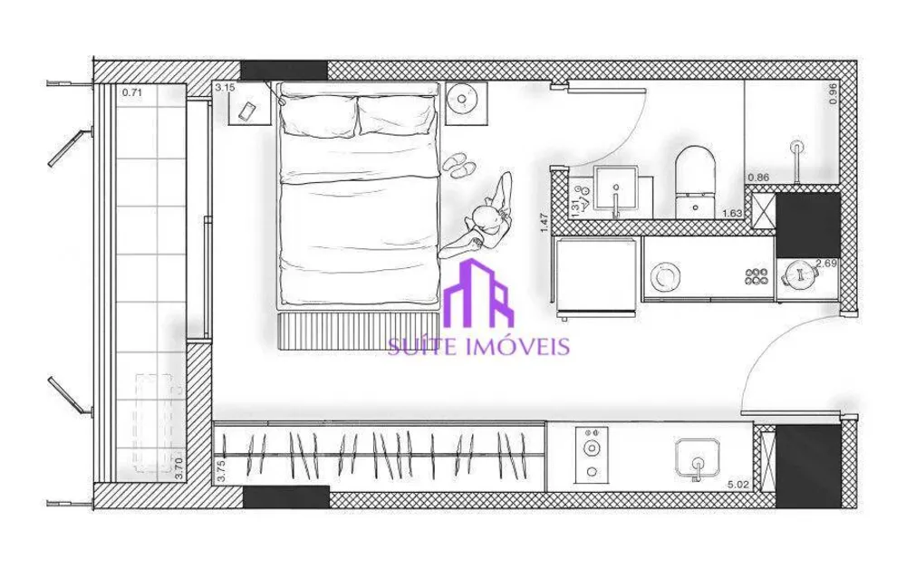 Kitnet-Studio, 40 m² - Foto 1