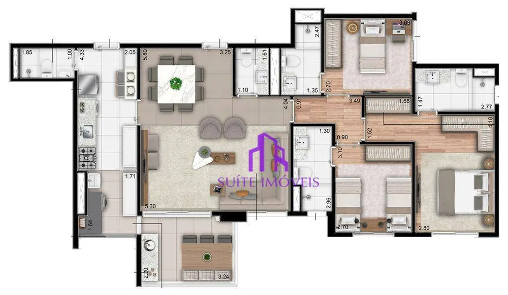 Apartamento, 4 quartos, 115 m² - Foto 3