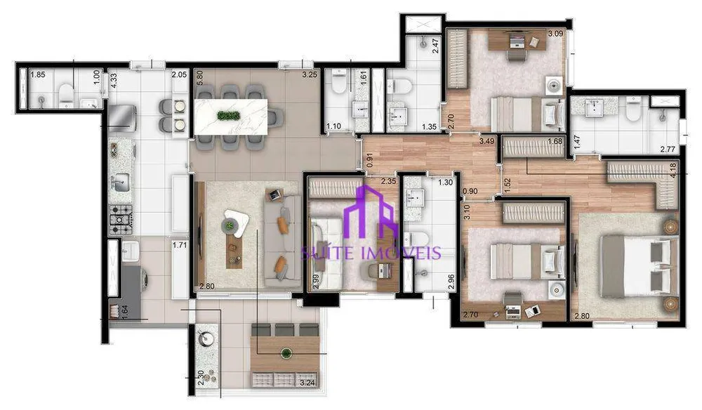 Apartamento, 4 quartos, 115 m² - Foto 2