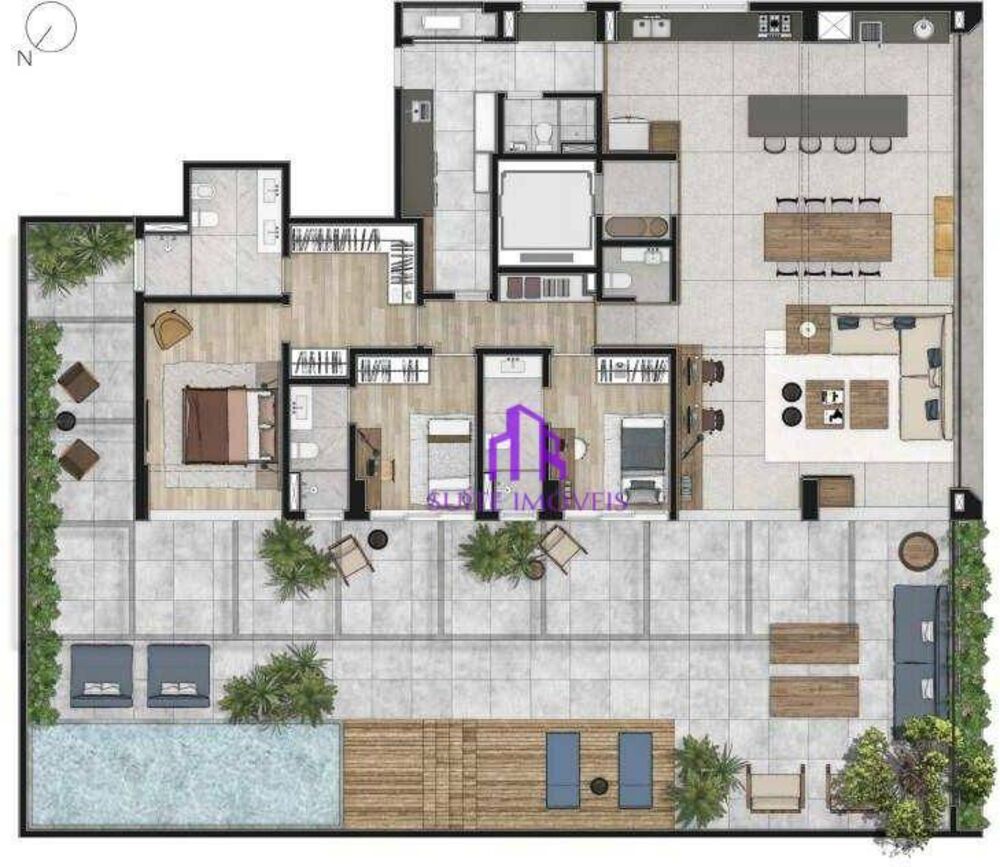 Apartamento à venda com 4 quartos, 244m² - Foto 1