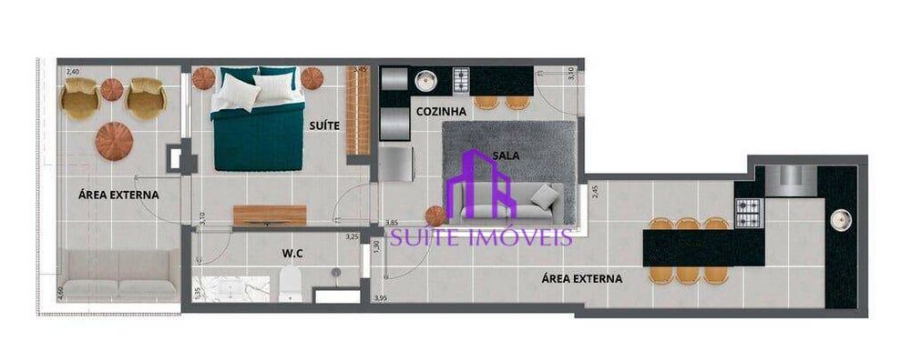 Apartamento, 1 quarto, 48 m² - Foto 1
