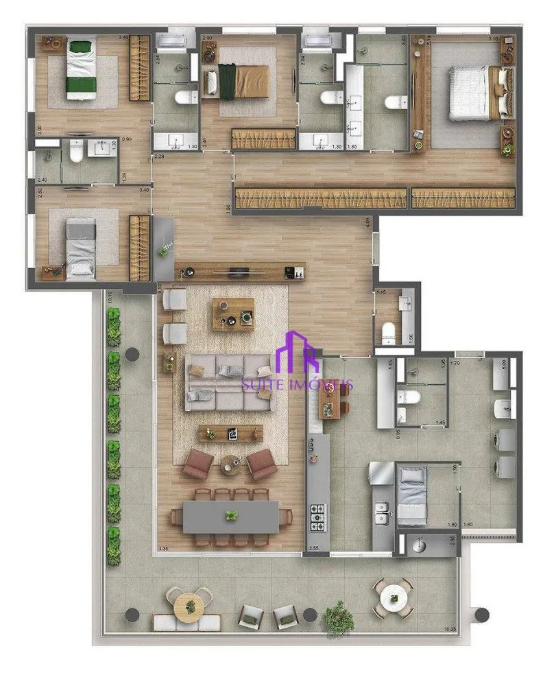 Apartamento, 4 quartos, 218 m² - Foto 1