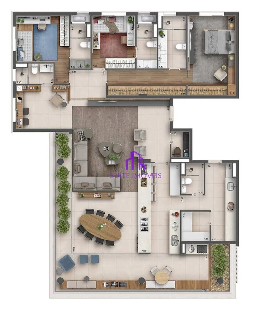 Apartamento, 4 quartos, 218 m² - Foto 2