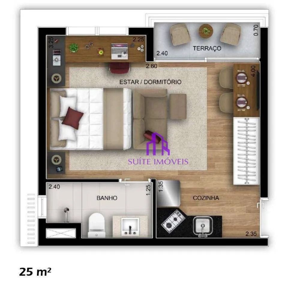 Kitnet-Studio, 24 m² - Foto 3