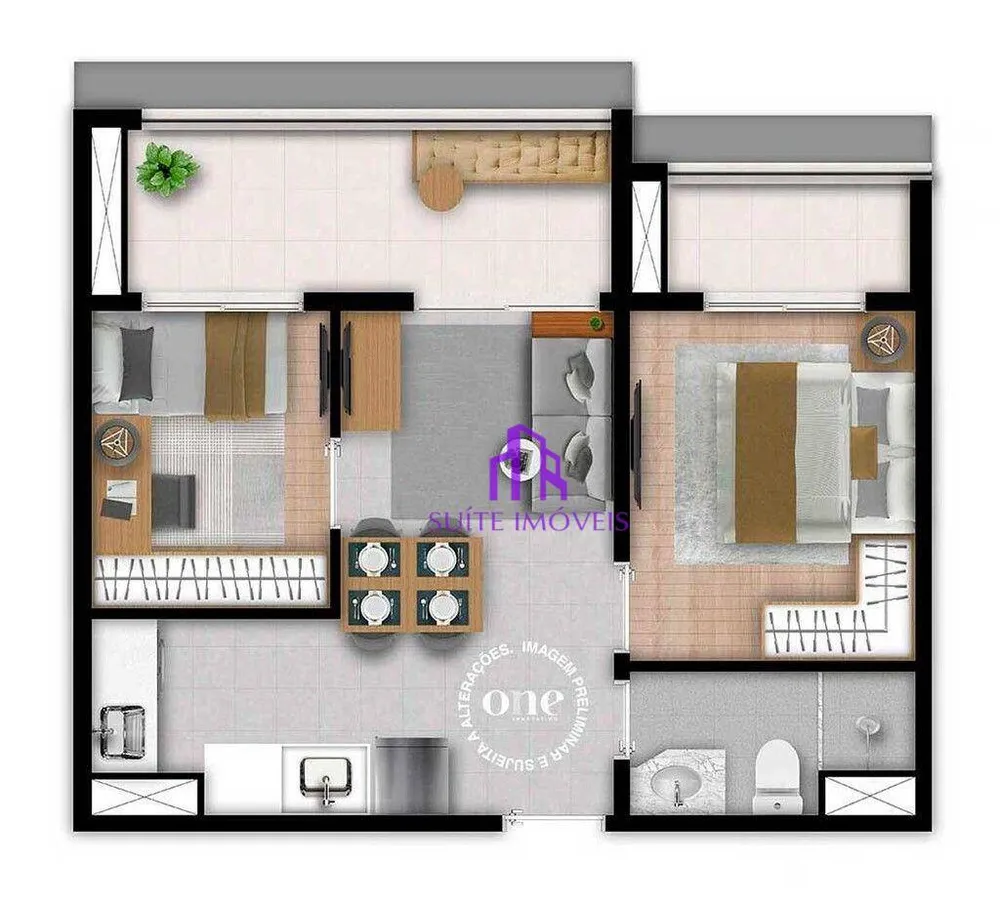 Apartamento, 2 quartos, 49 m² - Foto 1