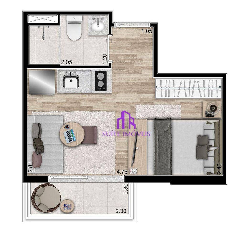 Apartamento, 1 quarto, 31 m² - Foto 14