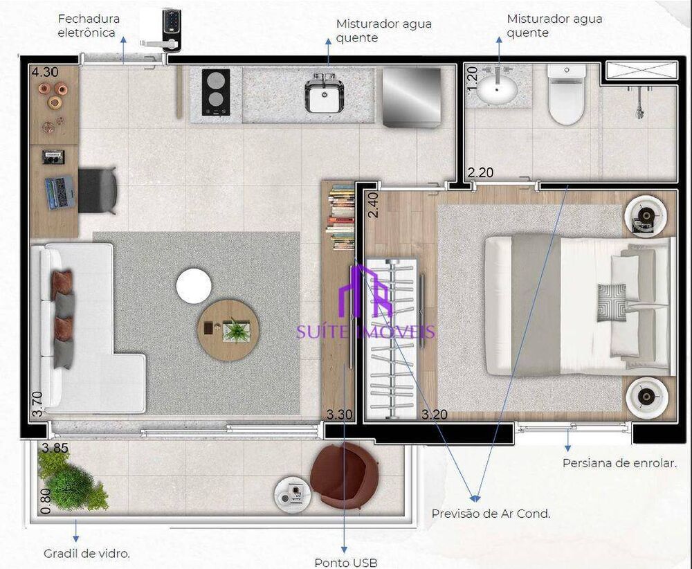 Apartamento, 1 quarto, 31 m² - Foto 10