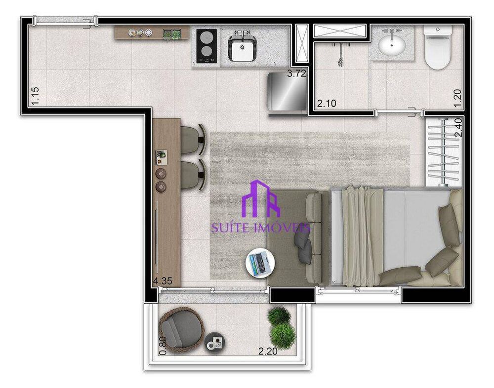Apartamento, 1 quarto, 31 m² - Foto 12