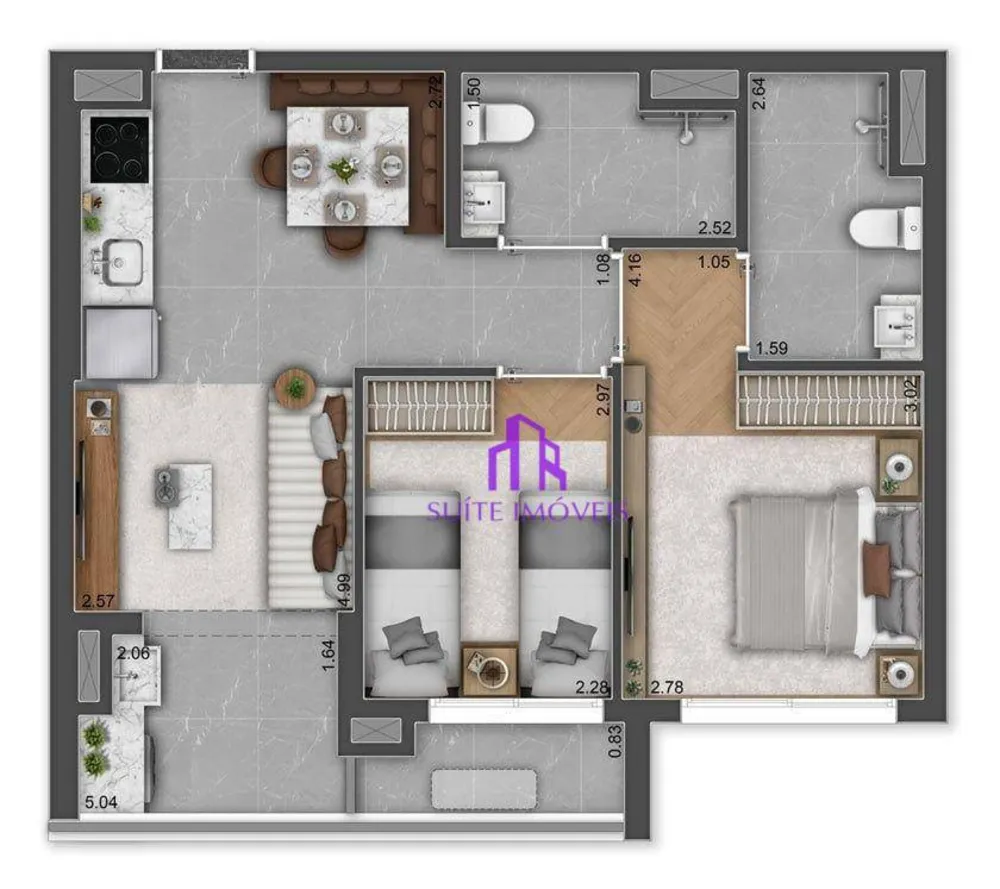 Apartamento, 2 quartos, 55 m² - Foto 4