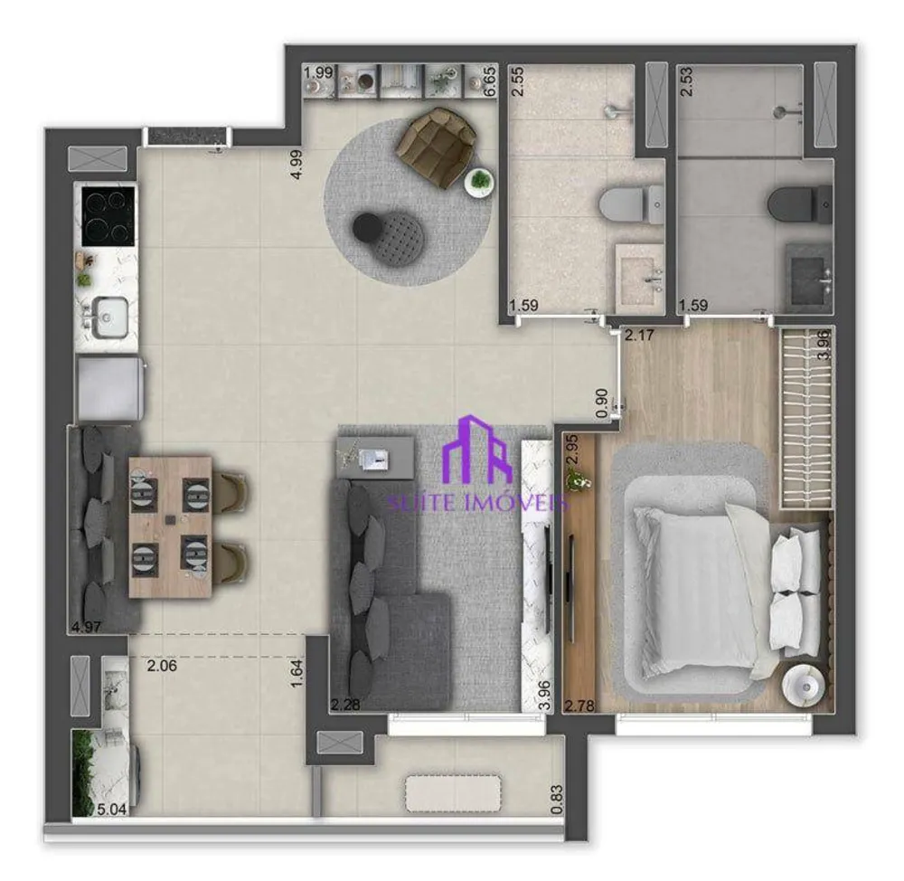Apartamento, 2 quartos, 55 m² - Foto 3