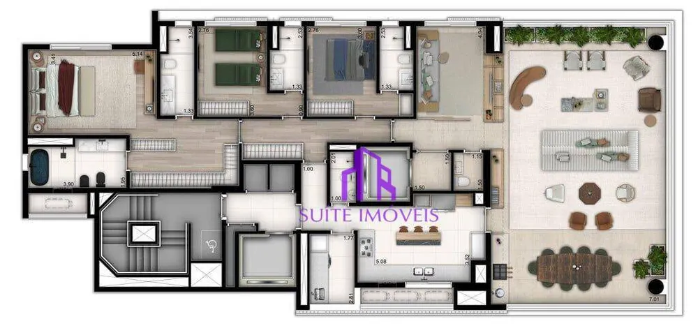 Apartamento, 4 quartos, 238 m² - Foto 2