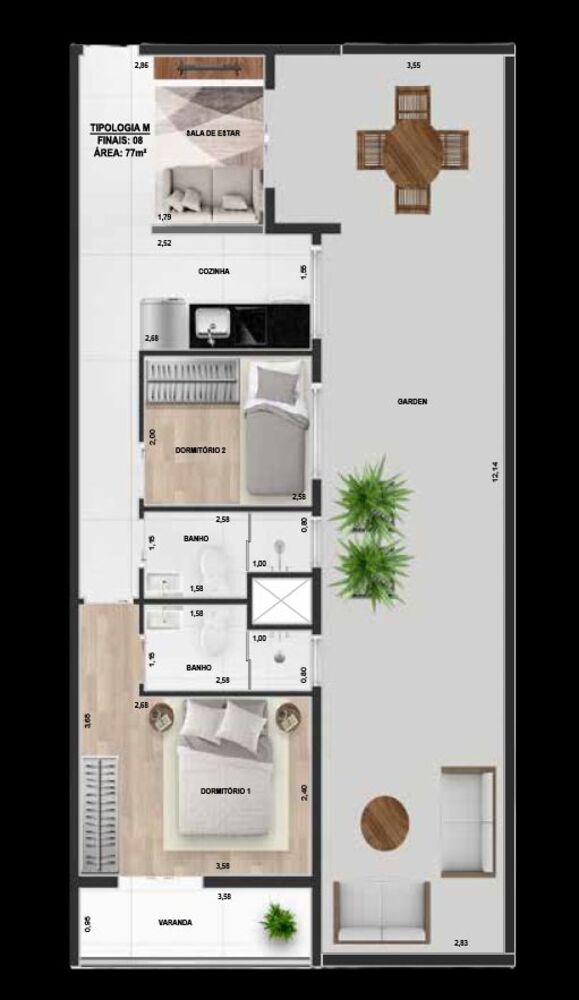 Apartamento, 2 quartos, 33 m² - Foto 3