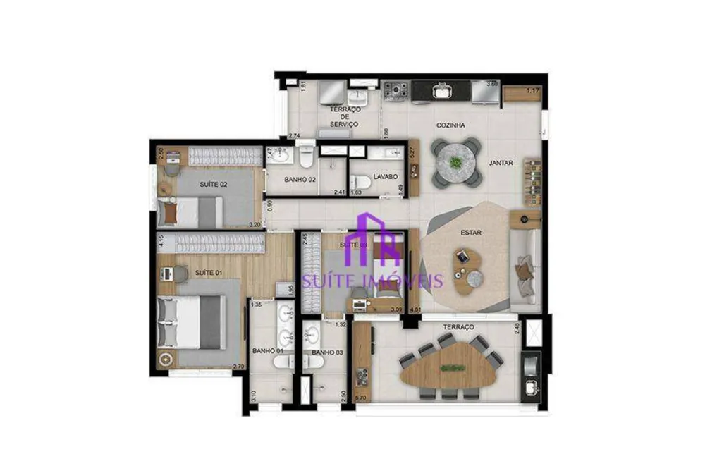 Apartamento, 2 quartos, 75 m² - Foto 2