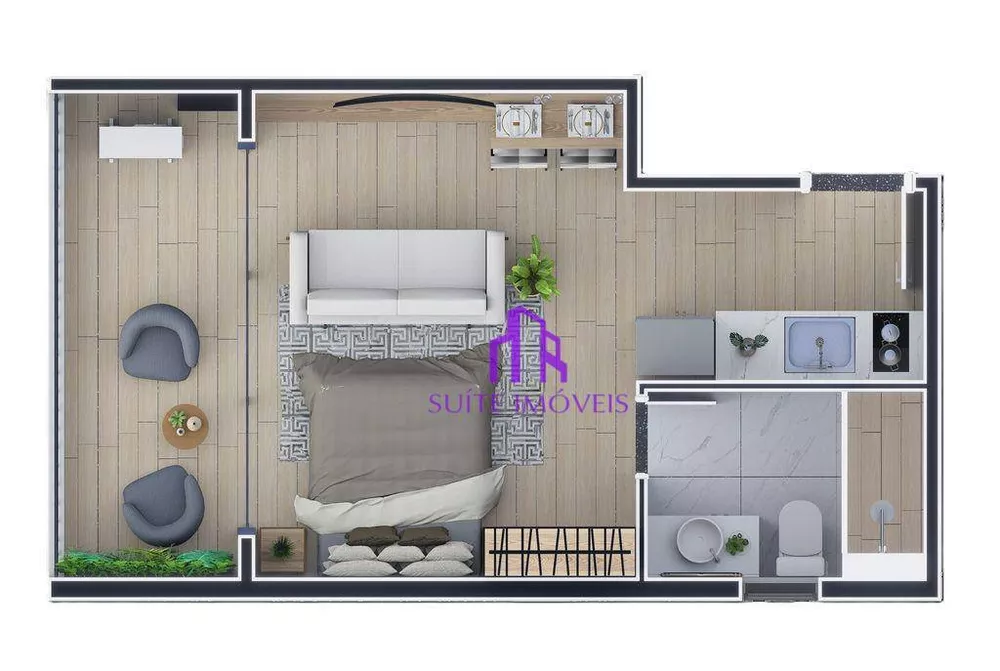 Kitnet-Studio, 32 m² - Foto 2