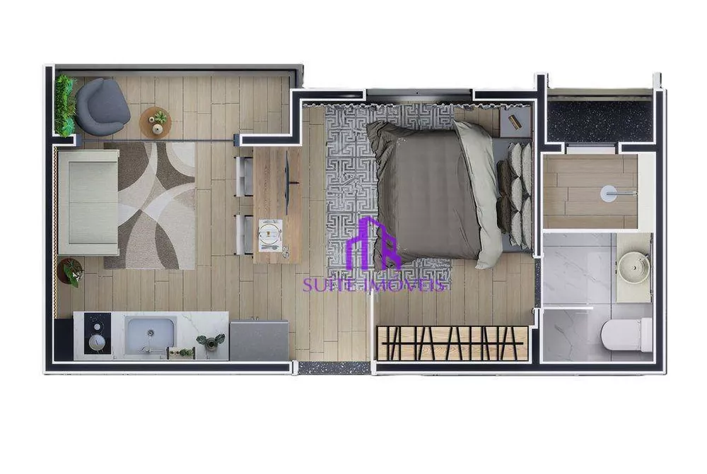Kitnet-Studio, 32 m² - Foto 1