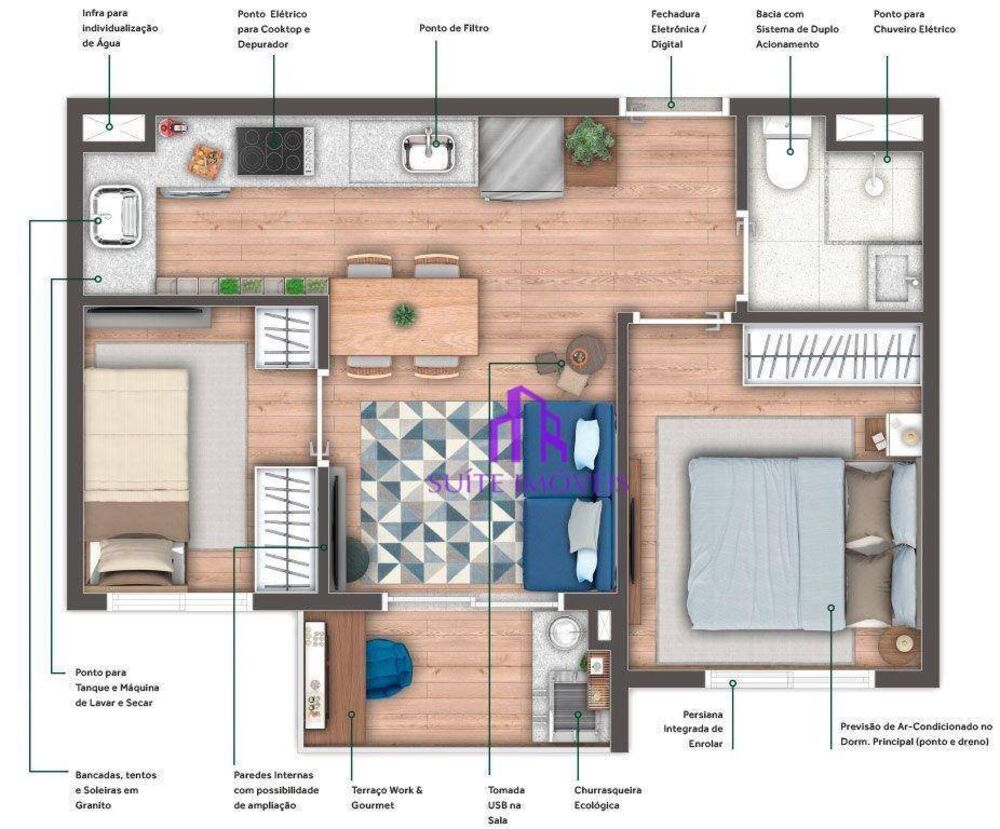 Apartamento, 2 quartos, 34 m² - Foto 1