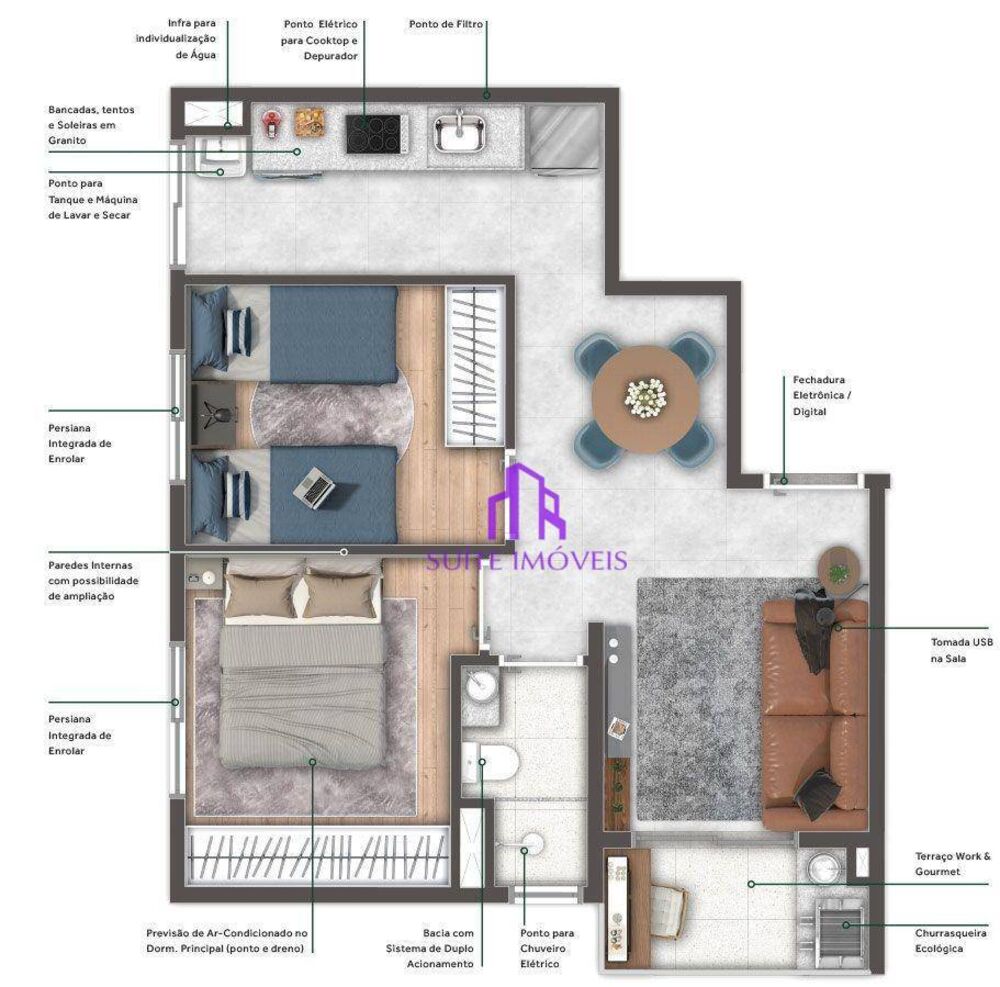 Apartamento, 2 quartos, 34 m² - Foto 3
