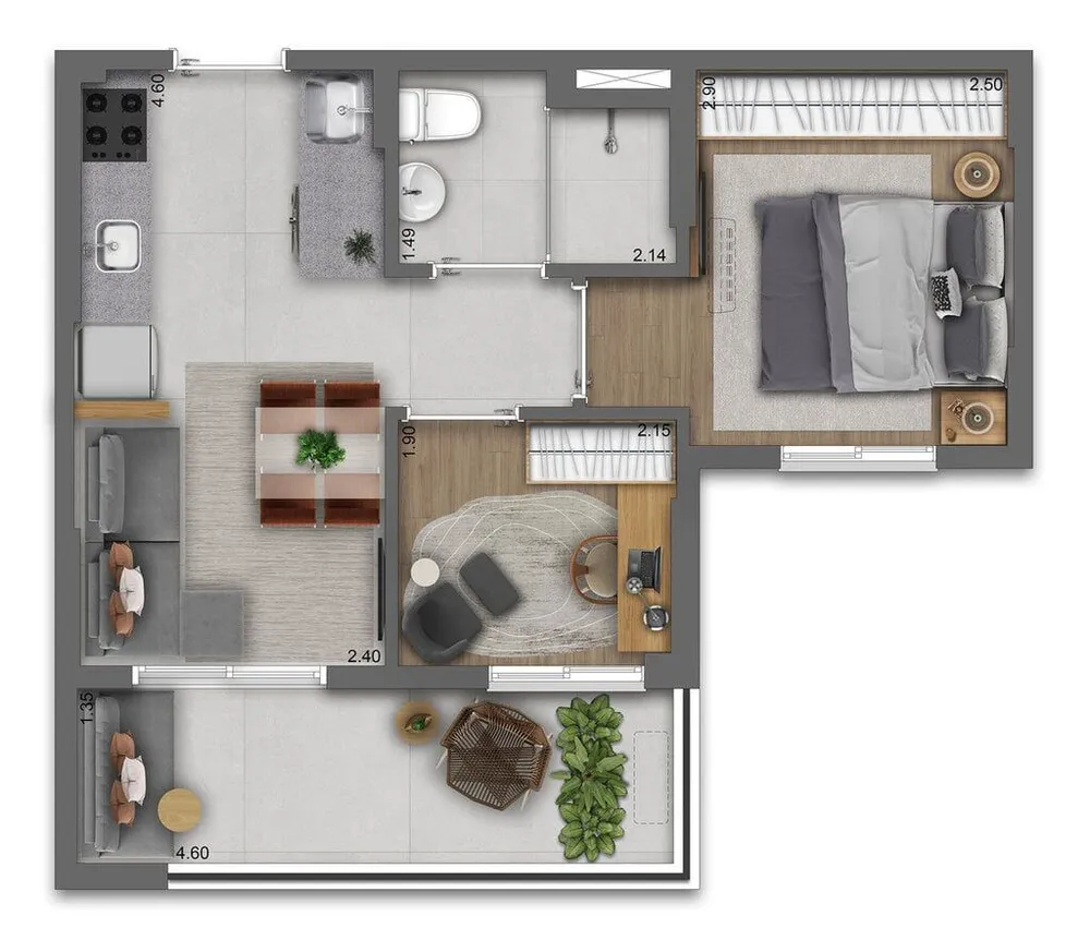 Apartamento, 2 quartos, 39 m² - Foto 3