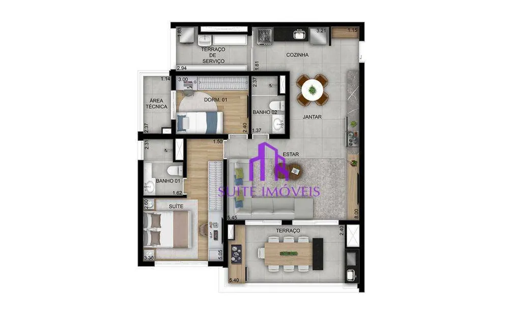 Apartamento, 3 quartos, 94 m² - Foto 1