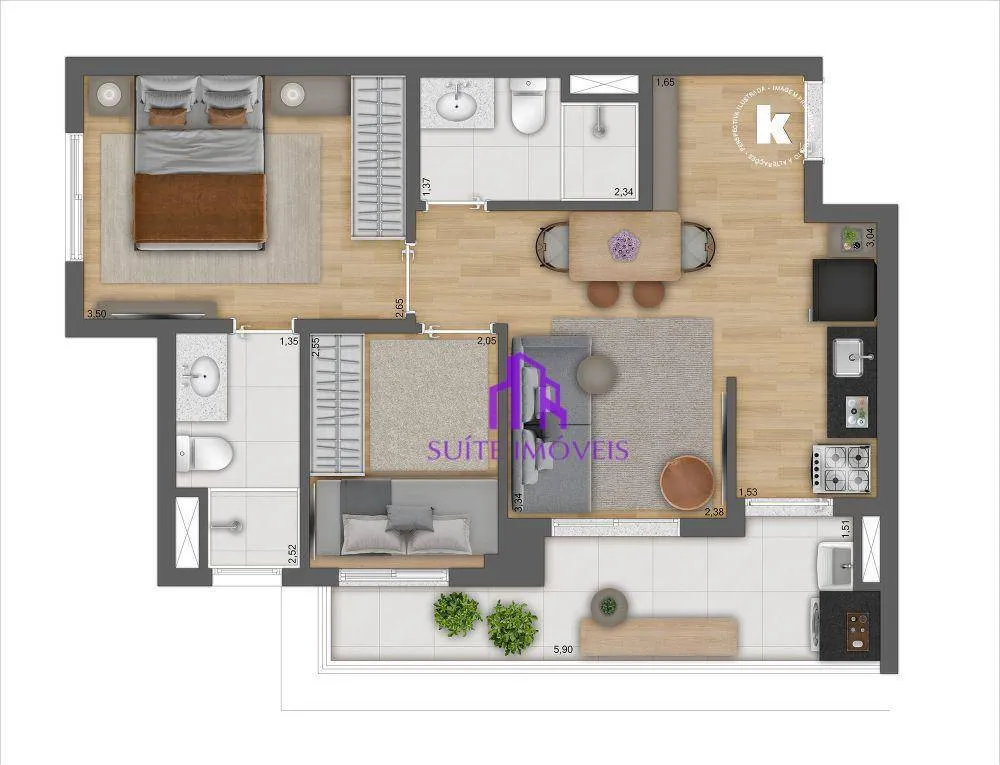 Apartamento, 2 quartos, 45 m² - Foto 4