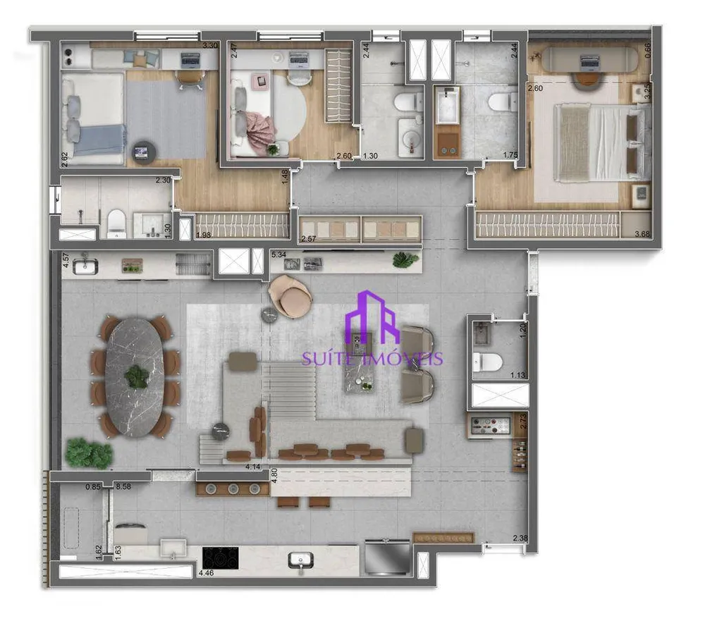 Apartamento, 3 quartos, 275 m² - Foto 1